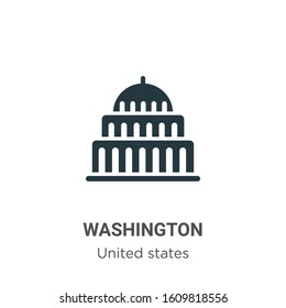 Washington glyph icon vector on white background. Flat vector washington icon symbol sign from modern united states collection for mobile concept and web apps design.