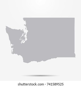 Washington grey map