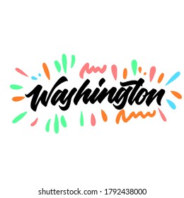 Washington hand drawn city name. modern brush calligraphy for invitation.banner,poster,card,print,etc. vector illustration.