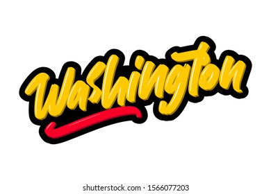 Washington hand drawn modern brush lettering. Vector illustration logo text for webpage, print and advertising