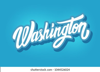 Washington hand written city name.Modern Calligraphy Hand Lettering for Printing,background ,logo, for posters, invitations, cards, etc. Typography vector.