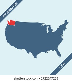 Washington highlighted on USA map