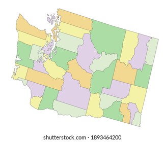 Washington - Highly detailed editable political map.