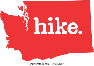 Washington hike state vector sign