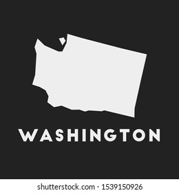 Washington icon. US state map on dark background. Stylish Washington map with US state name. Vector illustration.