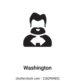 Washington icon vector isolated on white background, logo concept of Washington sign on transparent background, filled black symbol