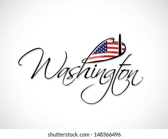 Washington lettering - vector illustration