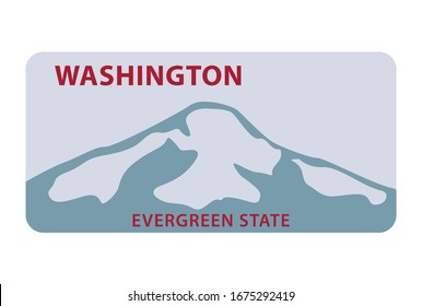 Washington license plate. Vector object on white background 