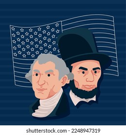 personajes de los presidentes de washington y lincoln