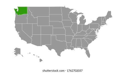 Washington Location Map on white background.