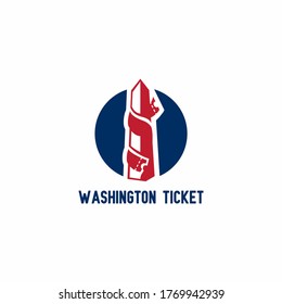 Washington logo design with ticket fit for your company logo