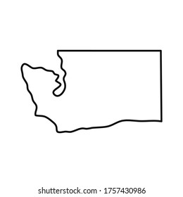 Washington. Map black outline state USA. Vector Illustration.