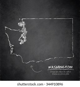 Washington map blackboard chalkboard vector