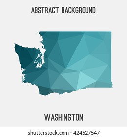 Washington map in geometric polygonal style.Abstract tessellation,modern design background. Vector illustration EPS8 svg