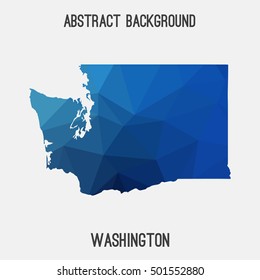 Washington map in geometric polygonal,mosaic style.Abstract tessellation,modern design background,low poly. Vector illustration.