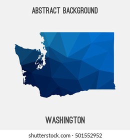 Washington map in geometric polygonal,mosaic style.Abstract tessellation,modern design background,low poly. Vector illustration.