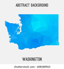Washington map in geometric polygonal,mosaic style.Abstract tessellation,modern design background,low poly. Vector illustration.
