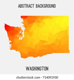 Washington map in geometric polygonal,mosaic style.Abstract tessellation,modern design background,low poly. Vector illustration.