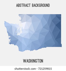 Washington map in geometric polygonal,mosaic style.Abstract tessellation,modern design background,low poly. Vector illustration.