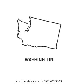 Washington map icon isolated on white background. Vector illustration.