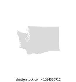 Washington map isolated on white background silhouette. Washington USA state.