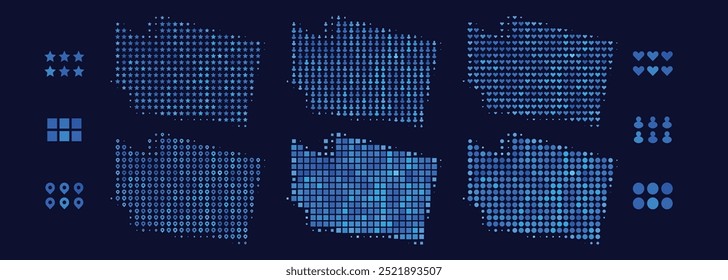 Mapa de Washington feito a partir de ícones diferentes