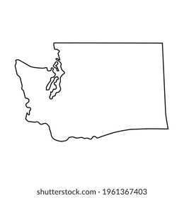 Washington map on white background