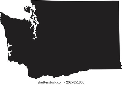 Washington map on white background. Washington state sign. Washington state of USA black outline map symbol. flat style.