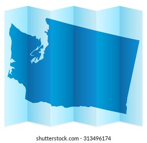 Washington map on a white background. Vector illustration.