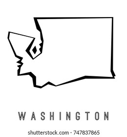 Washington map outline - US state shape sharp polygonal geometric style vector.