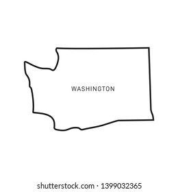 Washington Map Outline Vector Design Template. Editable Stroke