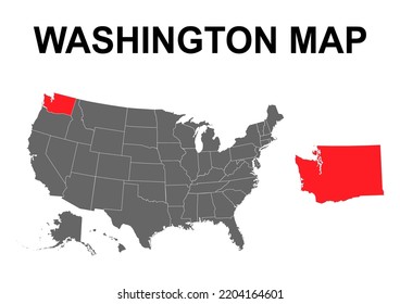 Washington map shape, united states of america. Flat concept icon symbol vector illustration .