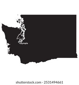 Washington mapa silhueta vetor ilustração.