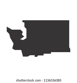Washington map. Simple black map. Vector eps 08. State of US America Maps.