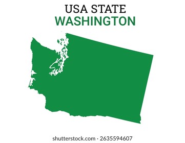 Washington map of USA state. Washington map vector illustration. Washington vector map on white background.