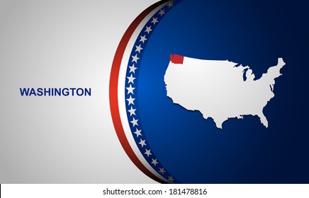 Washington map vector background