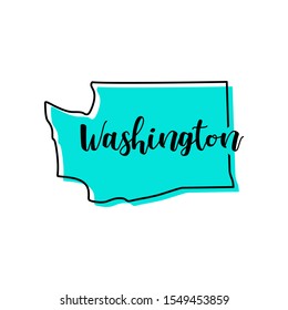 Washington Map Vector Design Template