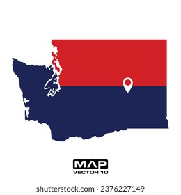 washington map vector elements, washington map vector illustration, washington map vector template