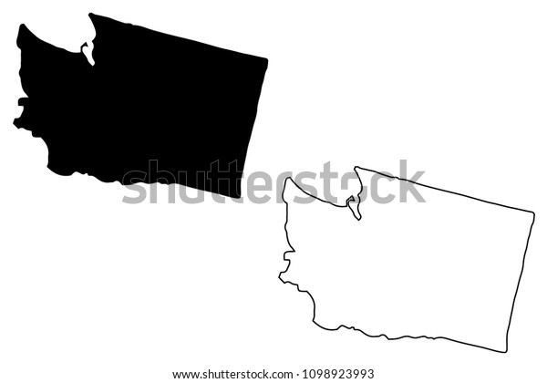 Washington Map Vector Illustration Scribble Sketch Stock Vector 