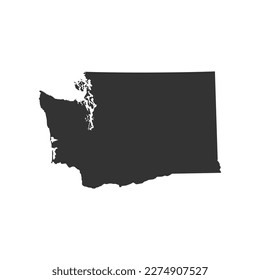 Washington map vector. Map of Washington state silhouette vector