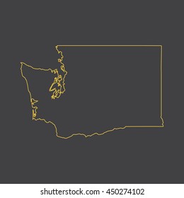 Washington map,outline,stroke,line style