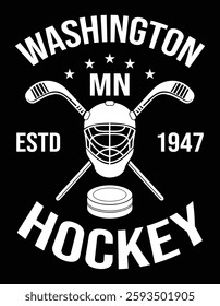 Washington Minnesota Ice Hockey Sticks Vintage Gift