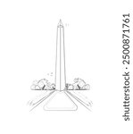 washington monument artwork illustration vector.world tourism day