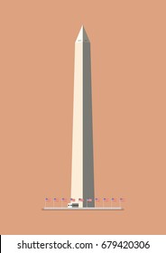 Washington monument. Flat style design vector illustration