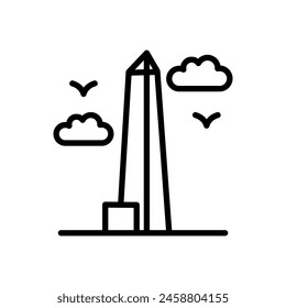 Icono del Monumento a Washington en Vector. Logotipo
