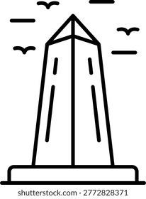Washington Monument Illustration vector Icon Design