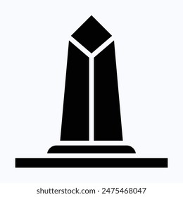 Lugar famoso Icono del Vector del Monumento a Washington. Icono de Vector de silueta aislado.