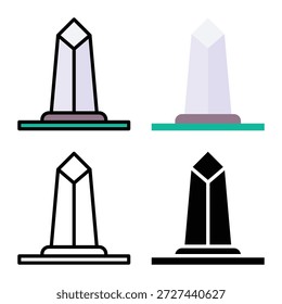 Ícone Vetor do Monumento a Washington. Adequado Para Aplicativos Móveis, Aplicativos Web E Mídia De Impressão. Ícones de vários estilos, 
