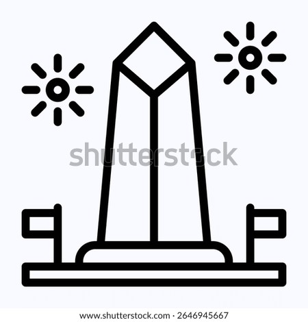 Washington Monument Landmark Vector Icon, Vector Style Lineal Icon. Fourth Of July Icon. 