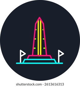 Washington Monument Line Multi Colour Circle